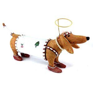 Patience Brewster Dachshund Halo Dept 56 Krinkles Christmas Dog Figurine 13"